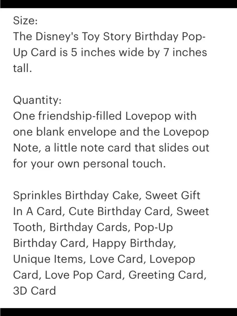 Buzz Lightyear & Woody Pop-Up Kids 3-D Birthday Card.